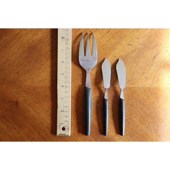 Mar-Crest MCFMCF3 Stainless Ebony 2 Star Twin Starburst: Meat Fork Spreader - Picture 2 of 10